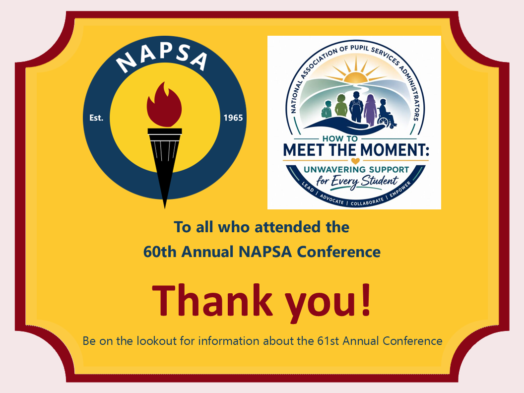 2026 Conference Thank You Slider To all who attended the 60th Annual NAPSA Conference Thank you! Be on the lookout for information about the 61st Annual Conference